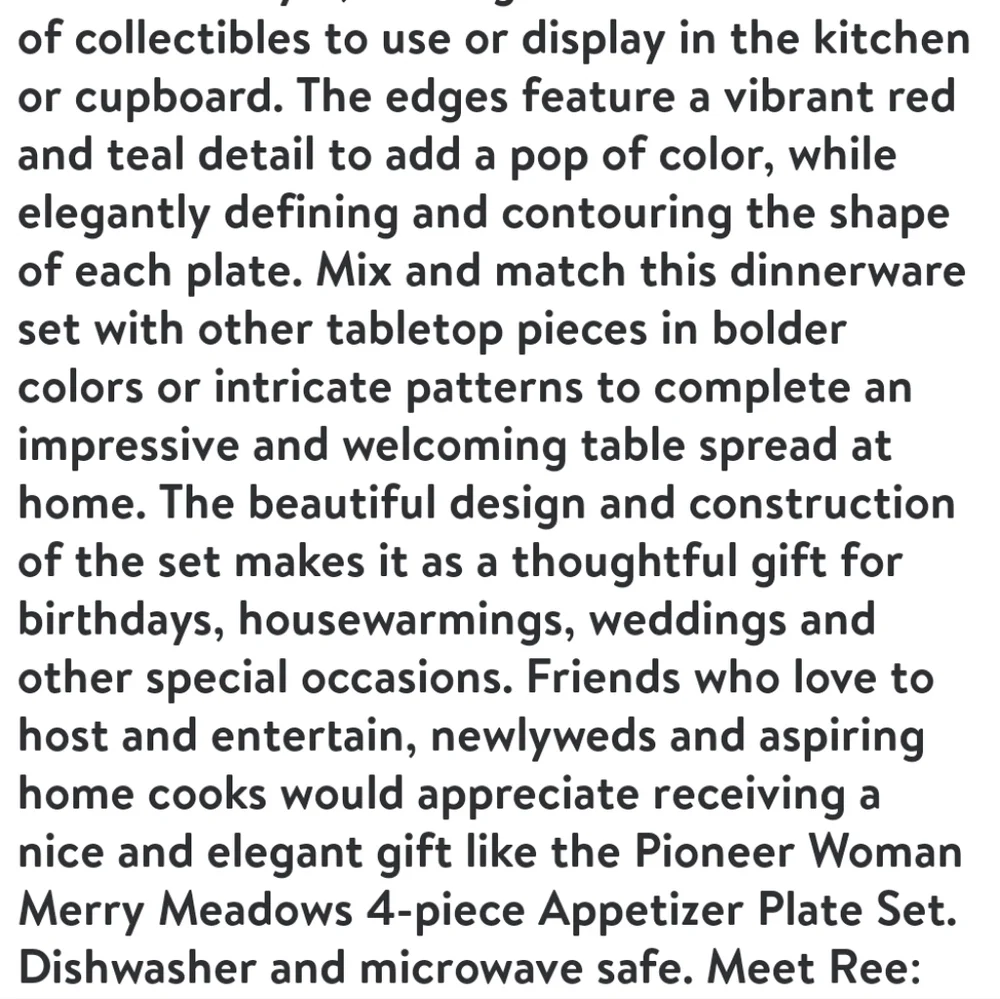 🎄 New Pioneer Woman Merry Meadow Assorted 7.3 Inch Appetizer Plates Set - Picture 3 of 10